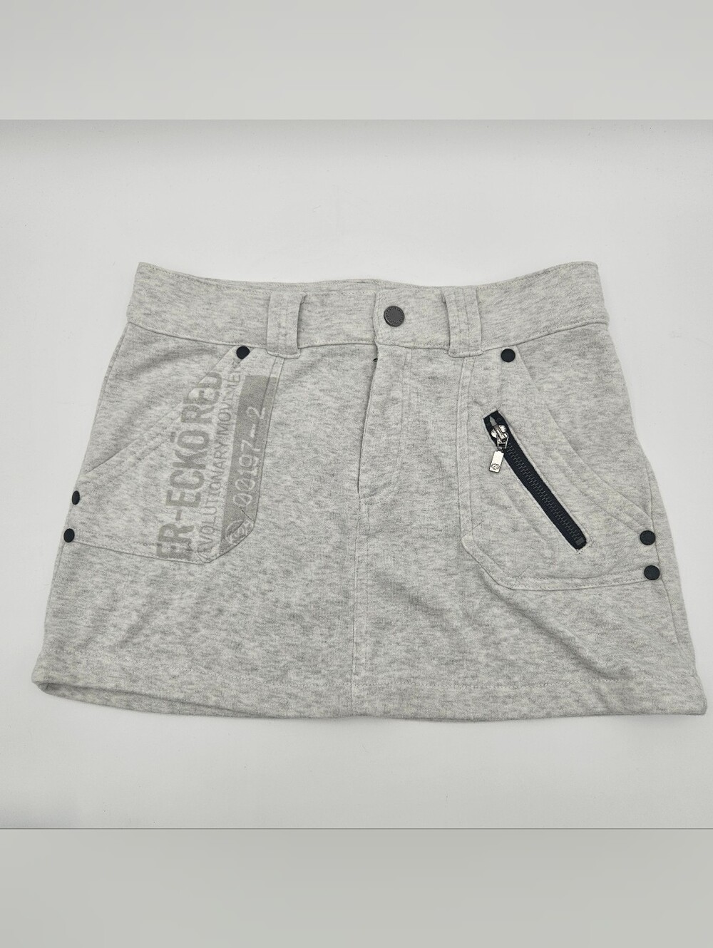 Ecko Unlimited Light Gray Mini Skort with Zip Pocket